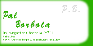 pal borbola business card